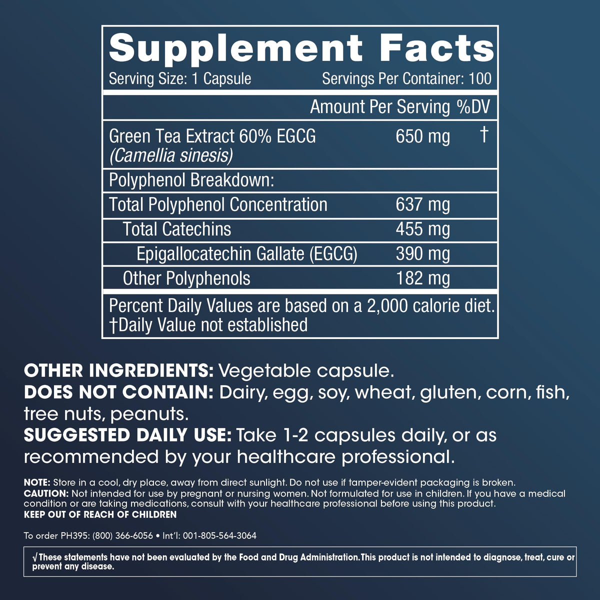ProHealth Thé Vert EGCG Extrême capsules sur fond blanc