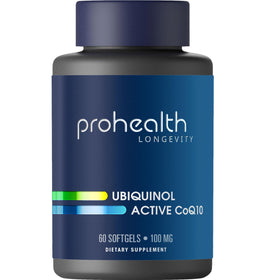ProHealth Ubiquinol CoQ-10 100 mg 60 gélules molles vue de face