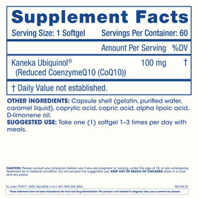 ProHealth Ubiquinol CoQ-10 100 mg gélules molles avec étiquette
