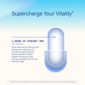 ProHealth Uthever NMN Pro 1000 capsules plant-based sur une surface blanche