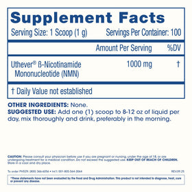 ProHealth Uthever NMN Pro Poudre 100g, vue latérale de l'emballage