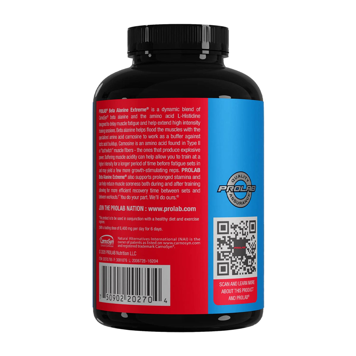 ProLab Beta Alanine Extreme 3200mg capsules avec un verre d'eau