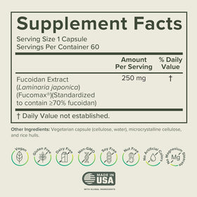 Prominent Nutrition Fucoidan 250 mg, capsules dans leur emballage