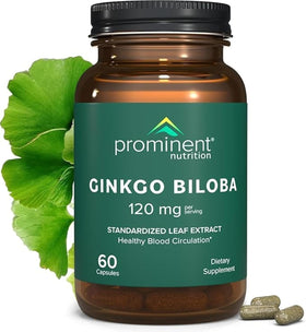 Prominent Nutrition Ginkgo Biloba 120 mg 60 capsules vue avant