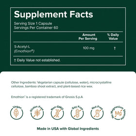 Prominent Nutrition S-Acetyl L-Glutathione 100mg 60 Capsules - vue arrière