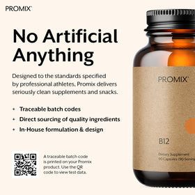 ProMix Nutrition B12 capsules avec étiquette visible
