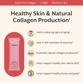 ProMix Nutrition Collagen Beauty Elixir stick packs, vue arrière avec informations nutritionnelles