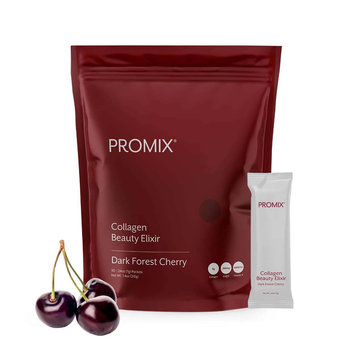 ProMix Nutrition Collagen Beauty Stick Packs 30ct cerise noire vue de face