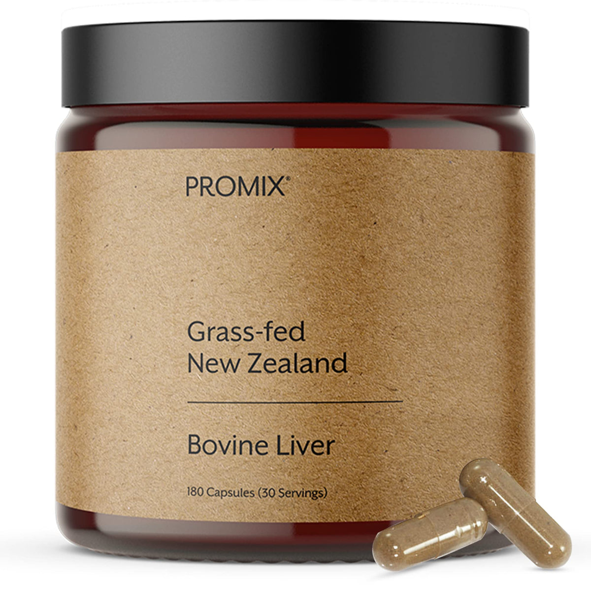 ProMix Nutrition Foie Bovin Cru 180 Capsules vue de face