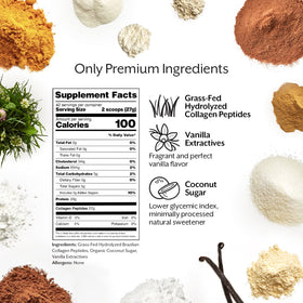 ProMix Nutrition Poudre de Collagène Aromatisée Vanille 1179g dans un bol