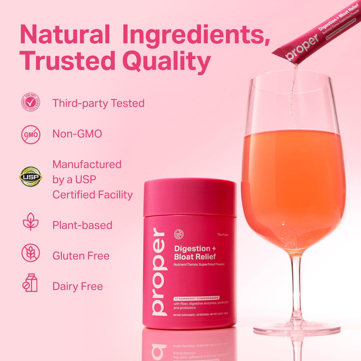 Proper Boisson Anti-Ballonnement 109g sur fond de fruits