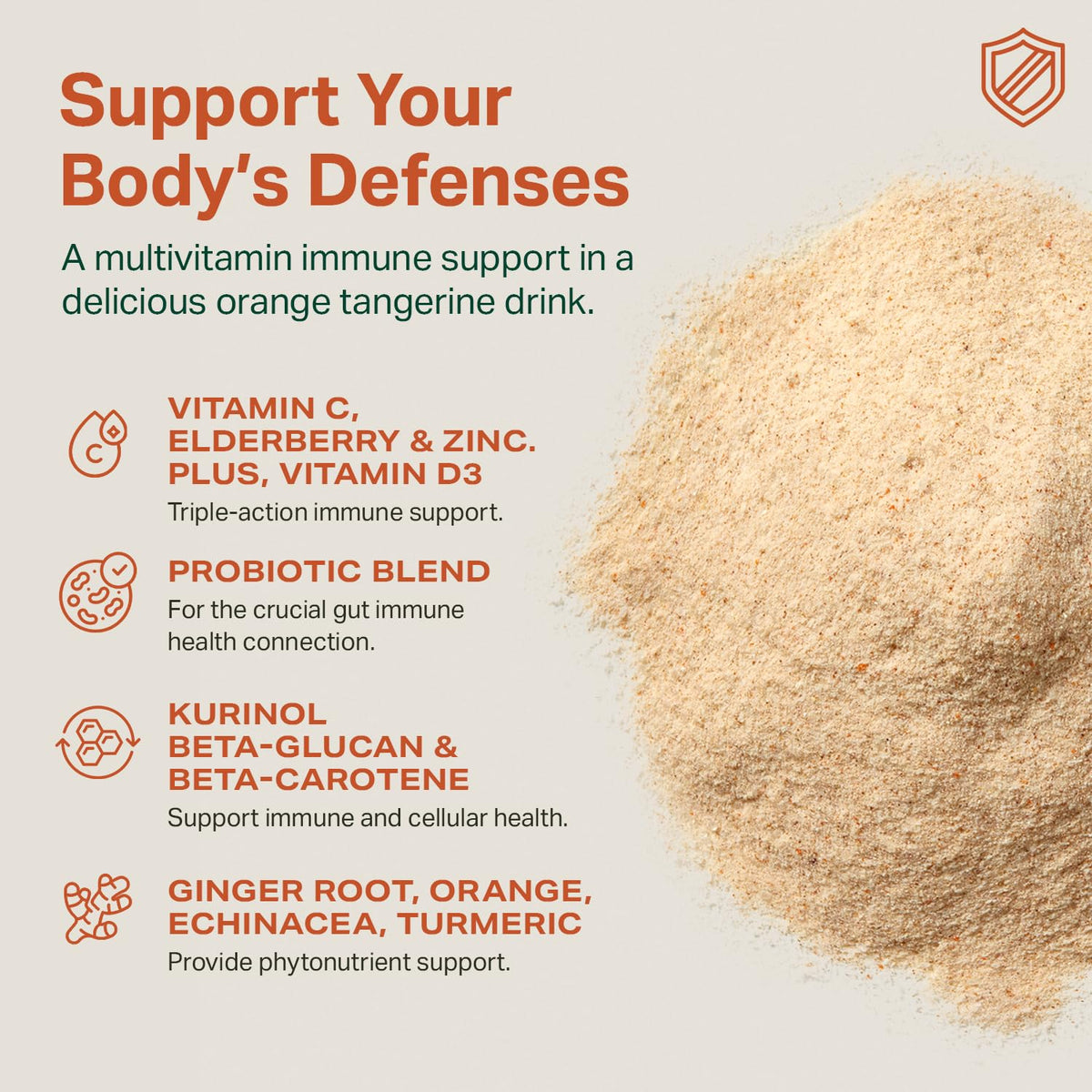 Proper complément alimentaire orange tangerine, présentation des ingrédients