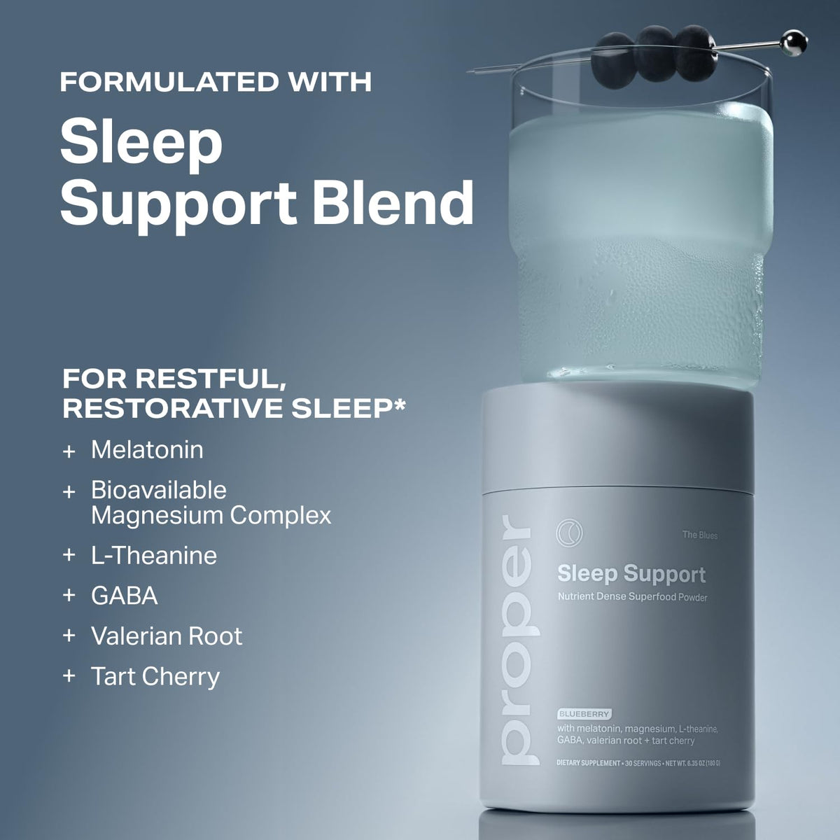 Proper Complément Alimentaire Sommeil en usage avec un smoothie