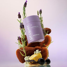 Proper The Lavenders Calming Aid serving suggestion with lemon