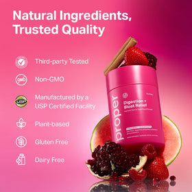 Proper The Pinks mélange probiotique 231g sur une table en bois