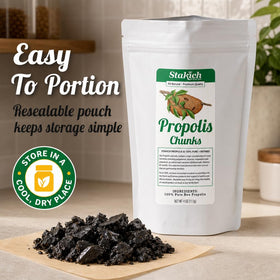 Propolis brut Stakich dans un bol en bois