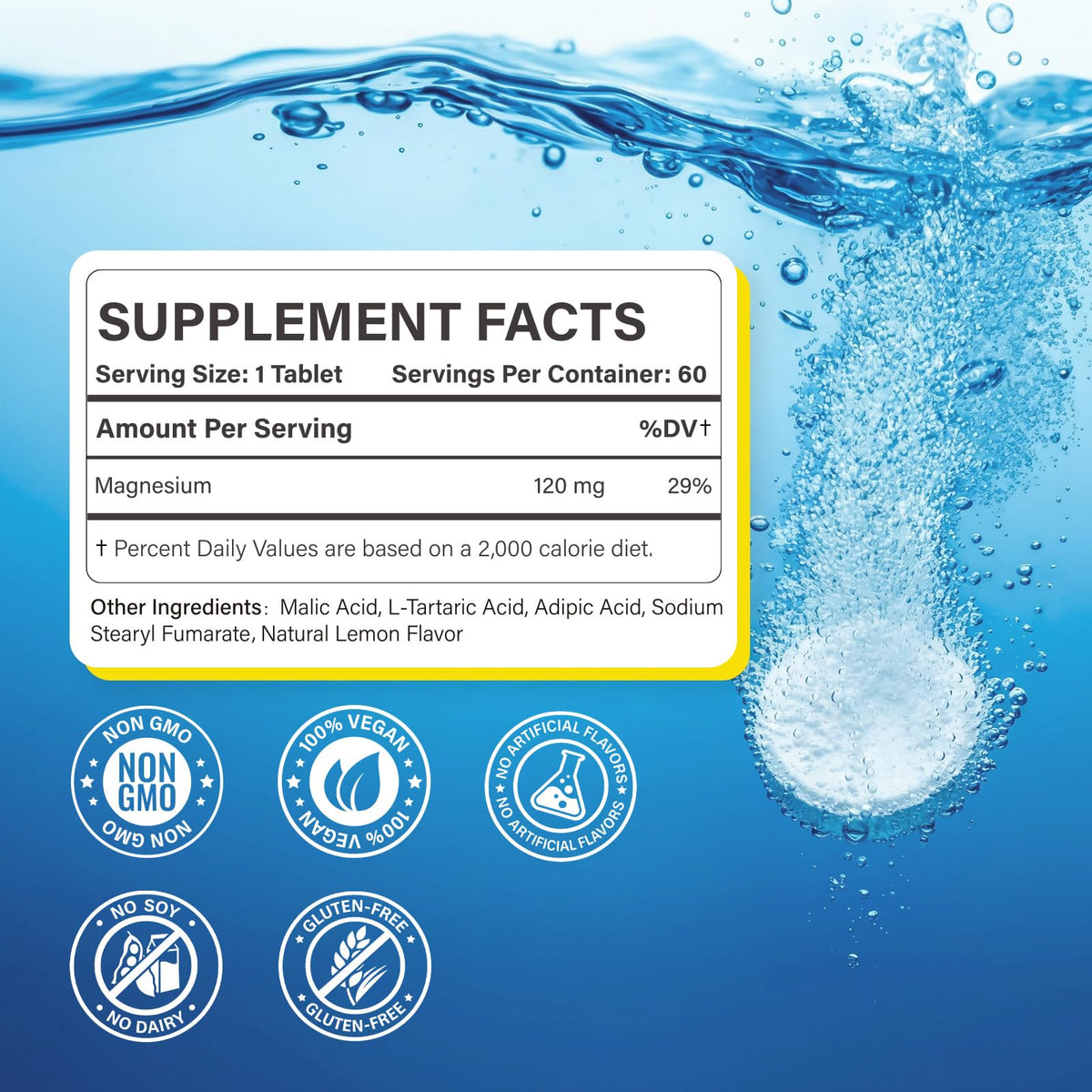 Proriginal comprimés d'eau hydrogénée contenant 120 mg de magnésium