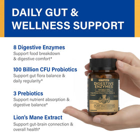 Proriginal Multi-Enzymes 120 Capsules côté avec informations nutritionnelles