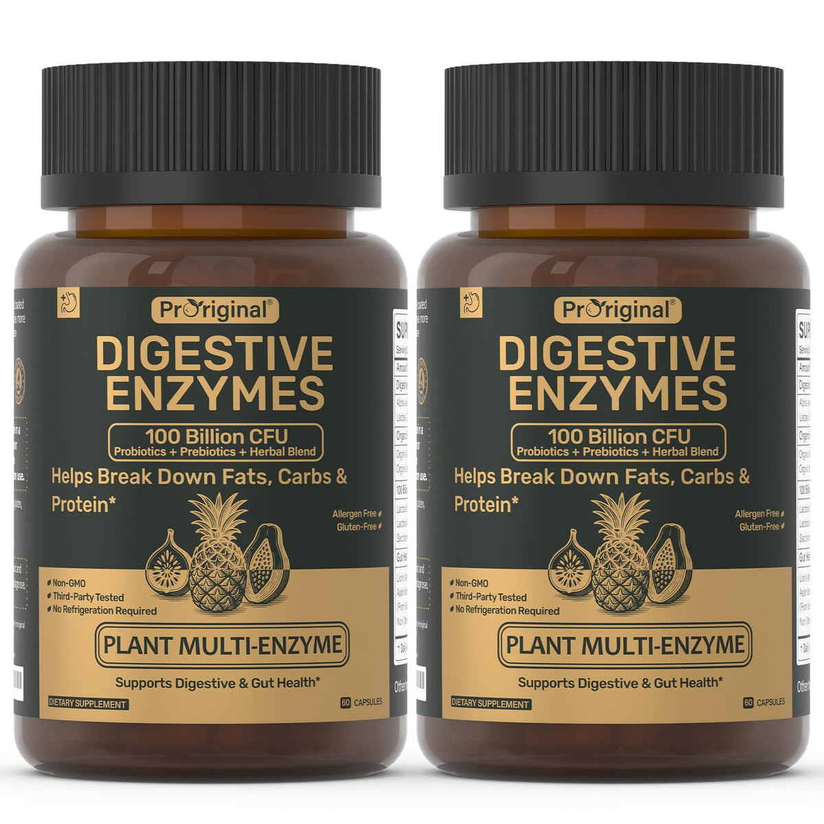 Proriginal Multi-Enzymes 120 Capsules vue de face
