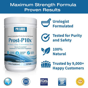 Prost-P10x Complément Alimentaire Prostate ingrédients sur l'étiquette