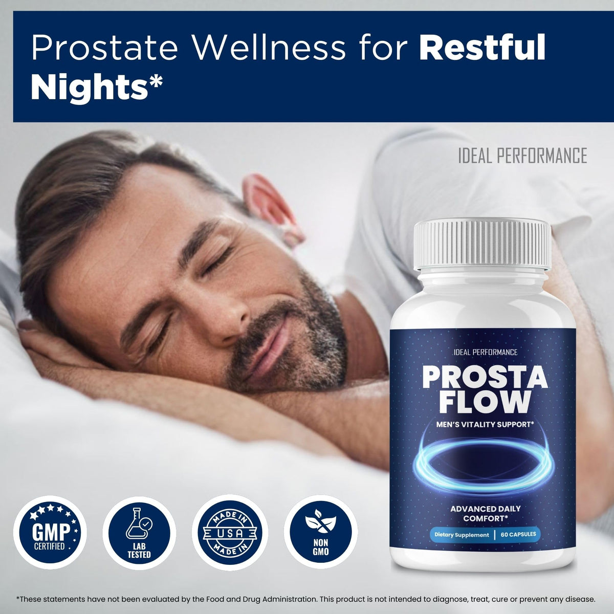 Prosta Flow Capsules - gélules dans une main sur fond naturel