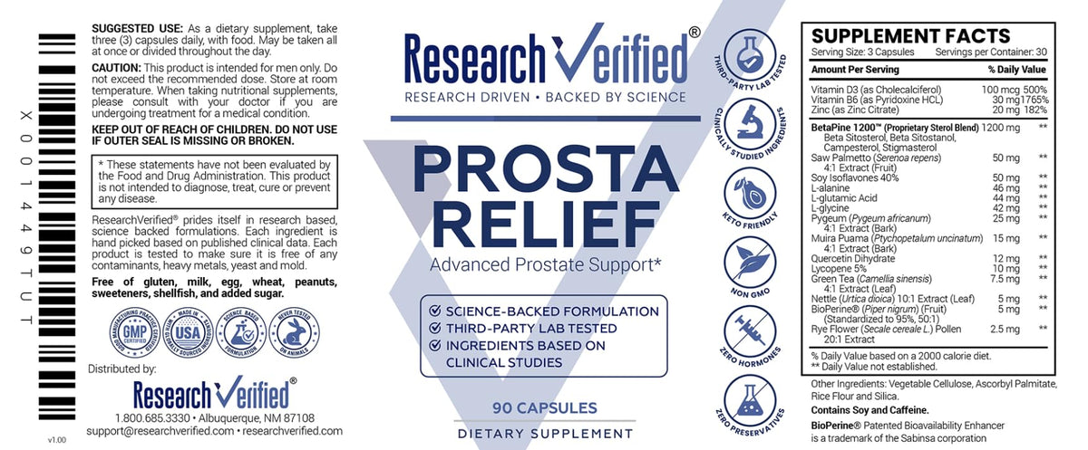 Prosta Relief Saw Palmetto capsules ouvertes montrant leur contenu