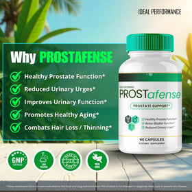 Prostafense, présentation de l'emballage avec d'autres produits de bien-être