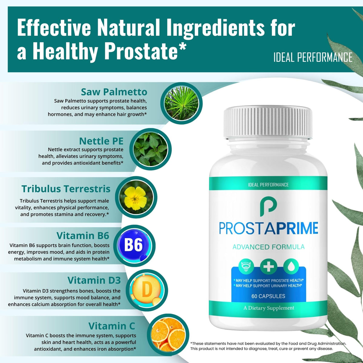 ProstaPrime capsules pour hommes, affichage des dimensions de l'emballage