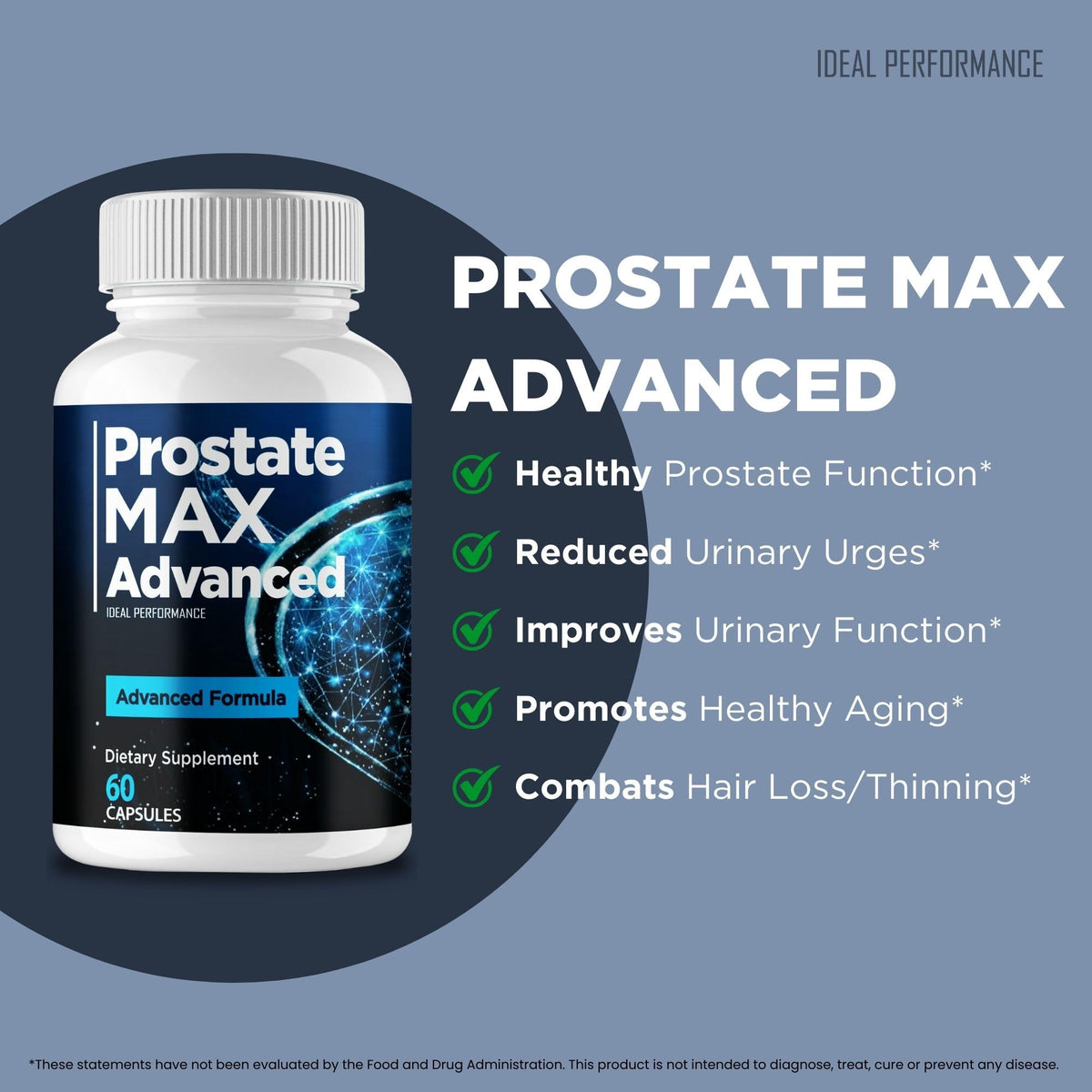 Prostate Max d'IDEAL PERFORMANCE, dimensions du produit