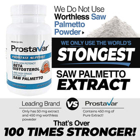 Prostavar Saw Palmetto avec des ingrédients naturels en arrière-plan