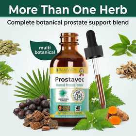 Prostavec 60 ml à côté d'un verre d'eau