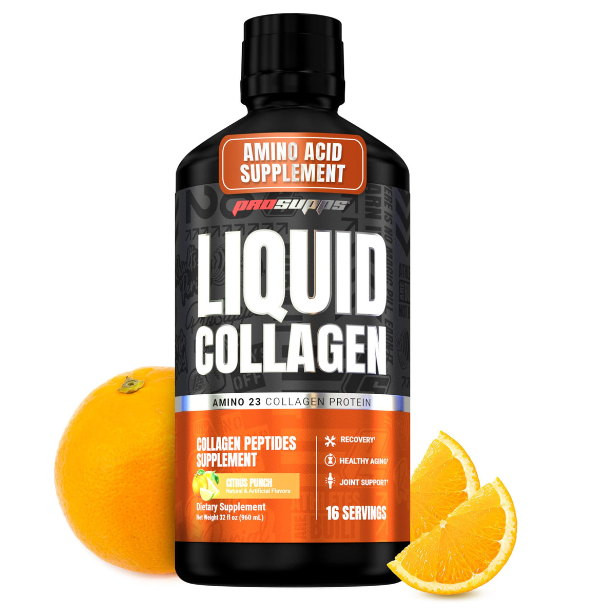 ProSupps Amino23 Collagène Liquide Agrumes, bouteille vue de face