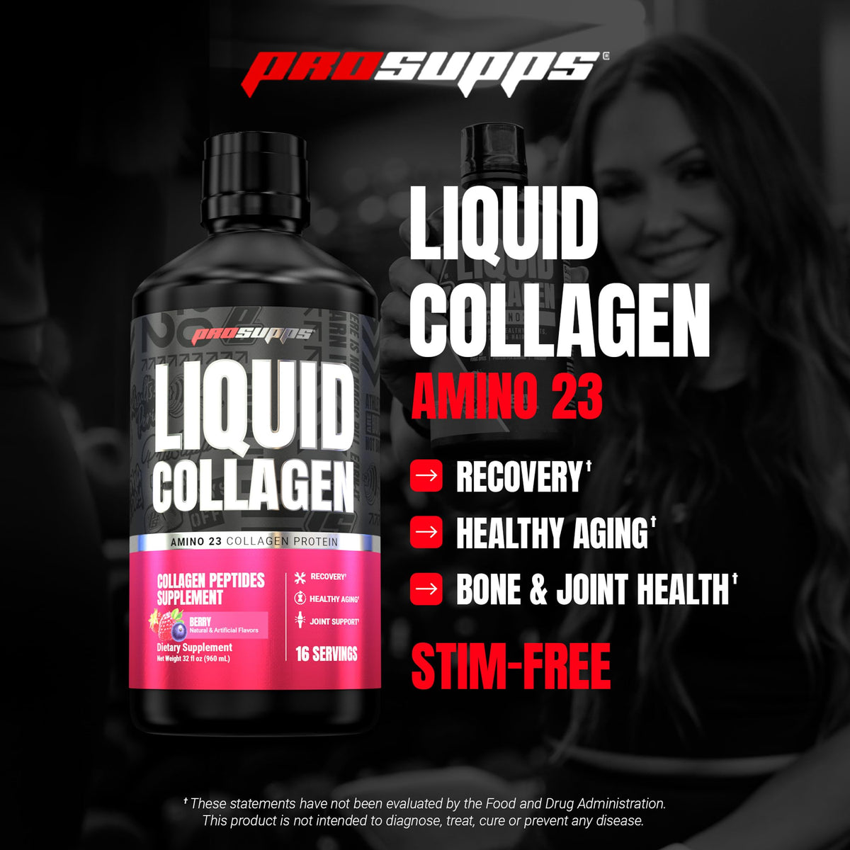 ProSupps Amino23 Collagène Liquide Saveur Baie étiquette et nutrition