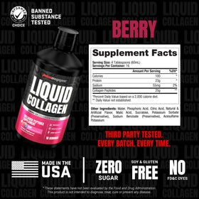 ProSupps Amino23 Collagène Liquide Saveur Baie flacon ouvert