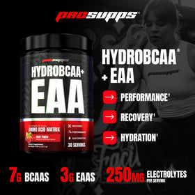 ProSupps HydroBCAA Poudre d'Amino Acides 520g Saveur Fruit Punch avec mesure