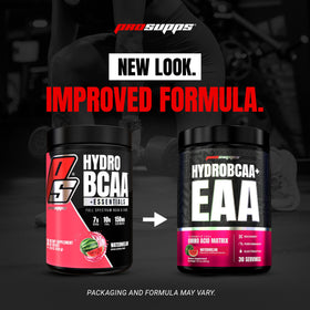 ProSupps HydroBCAA Poudre Saveur Pastèque 481g avec ingrédients listés