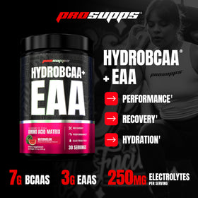ProSupps HydroBCAA Poudre Saveur Pastèque 481g vue arrière