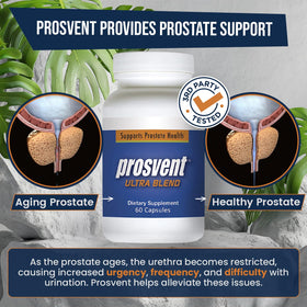 Prosvent Complément Alimentaire Prostate - gélules dans un verre d'eau