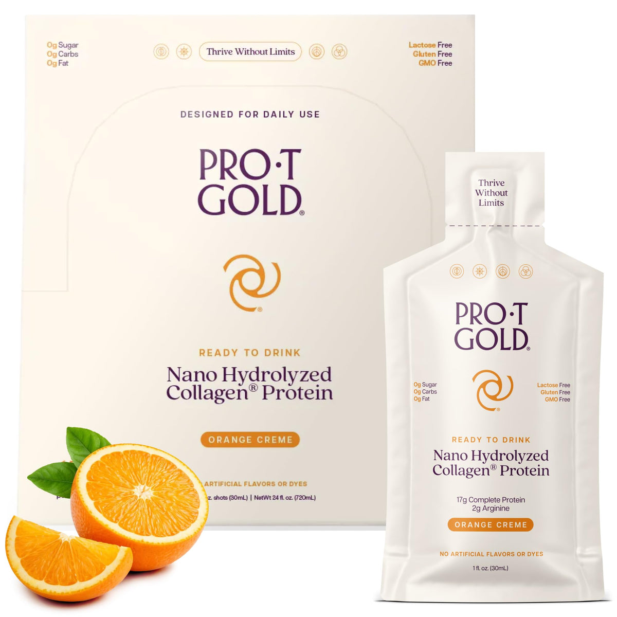 ProT Gold Collagène Liquide Orange Crème sachet avant