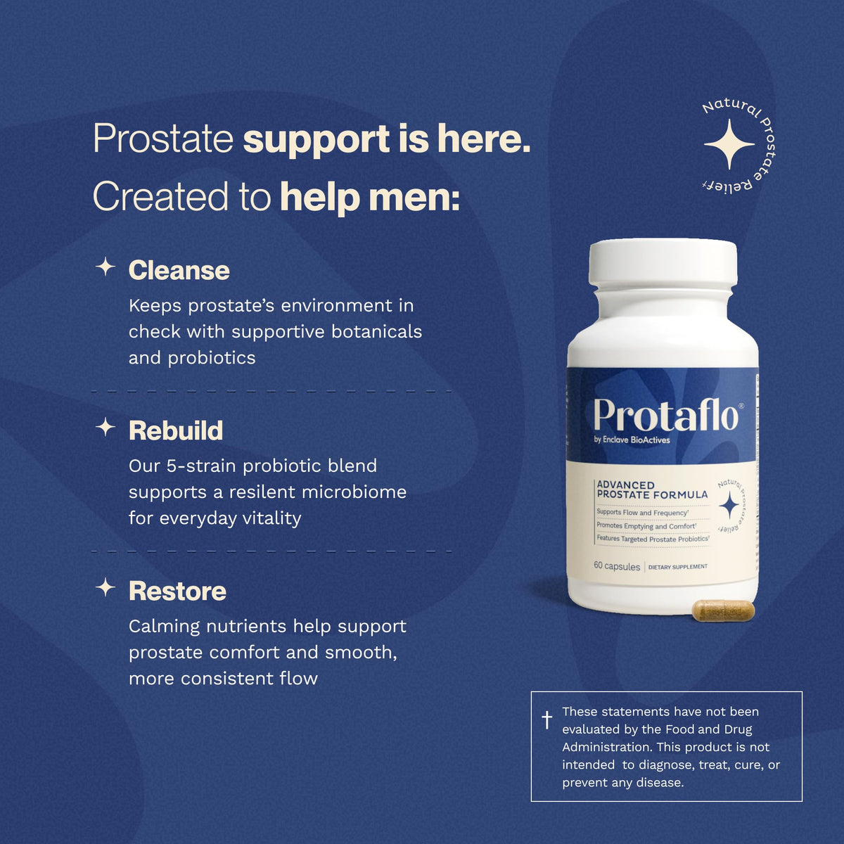 Protaflo Complément Alimentaire Prostate 60 Capsules, côté