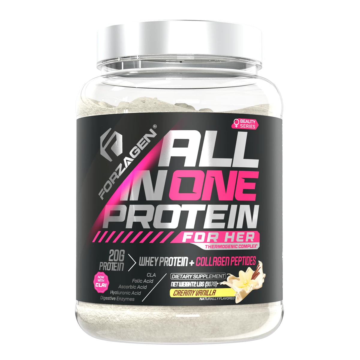 Protéine en poudre Forzagen pour femmes 1080g saveur vanille