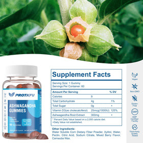 ProTKFU Gummies Ashwagandha, vue latérale des gummies