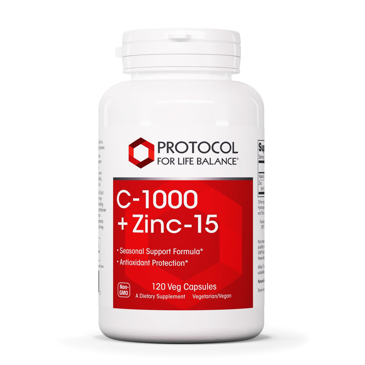 PROTOCOL FOR LIFE BALANCE C-1000 + Zinc-15 capsules végétales 120 unités