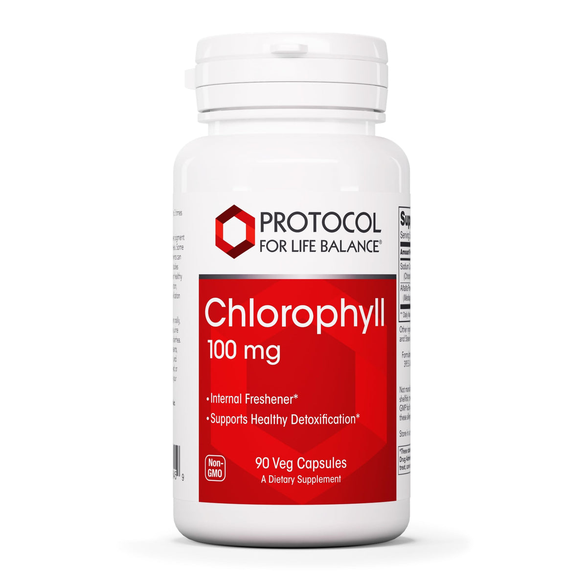 PROTOCOL FOR LIFE BALANCE chlorophylle 100mg 90 capsules végétales vue de face