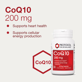 PROTOCOL FOR LIFE BALANCE CoQ10 200 mg avec étiquette et dosage