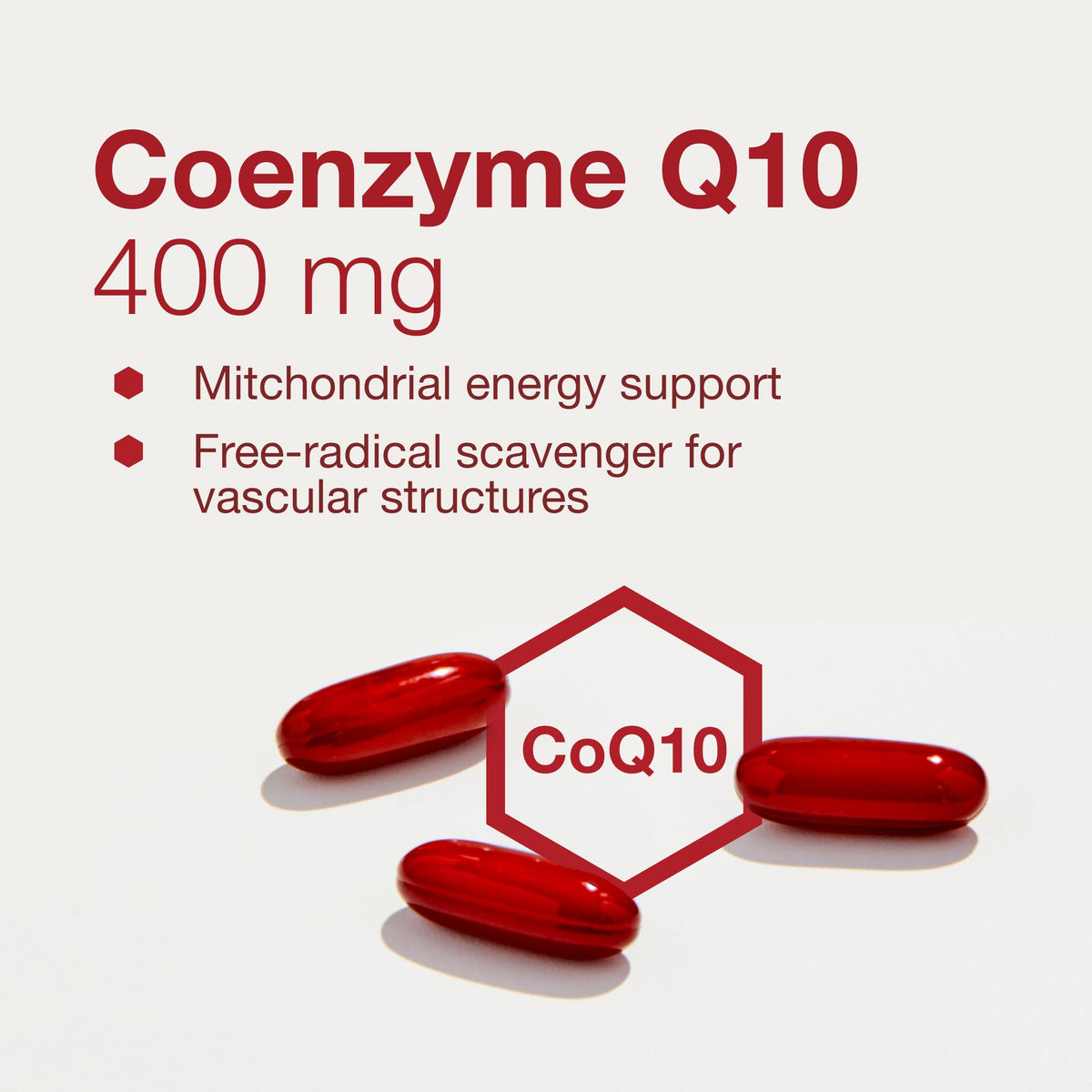 PROTOCOL FOR LIFE BALANCE CoQ10 400mg gélules molles sur fond blanc
