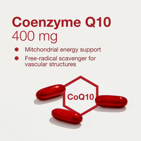 PROTOCOL FOR LIFE BALANCE CoQ10 400mg gélules molles sur fond blanc