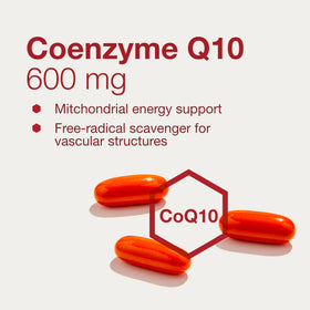 PROTOCOL FOR LIFE BALANCE CoQ10 600mg gélules molles ouvertes avec une gélule en gros plan