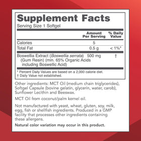 PROTOCOL FOR LIFE BALANCE Extrait de Boswellia 500mg gélules vue arrière