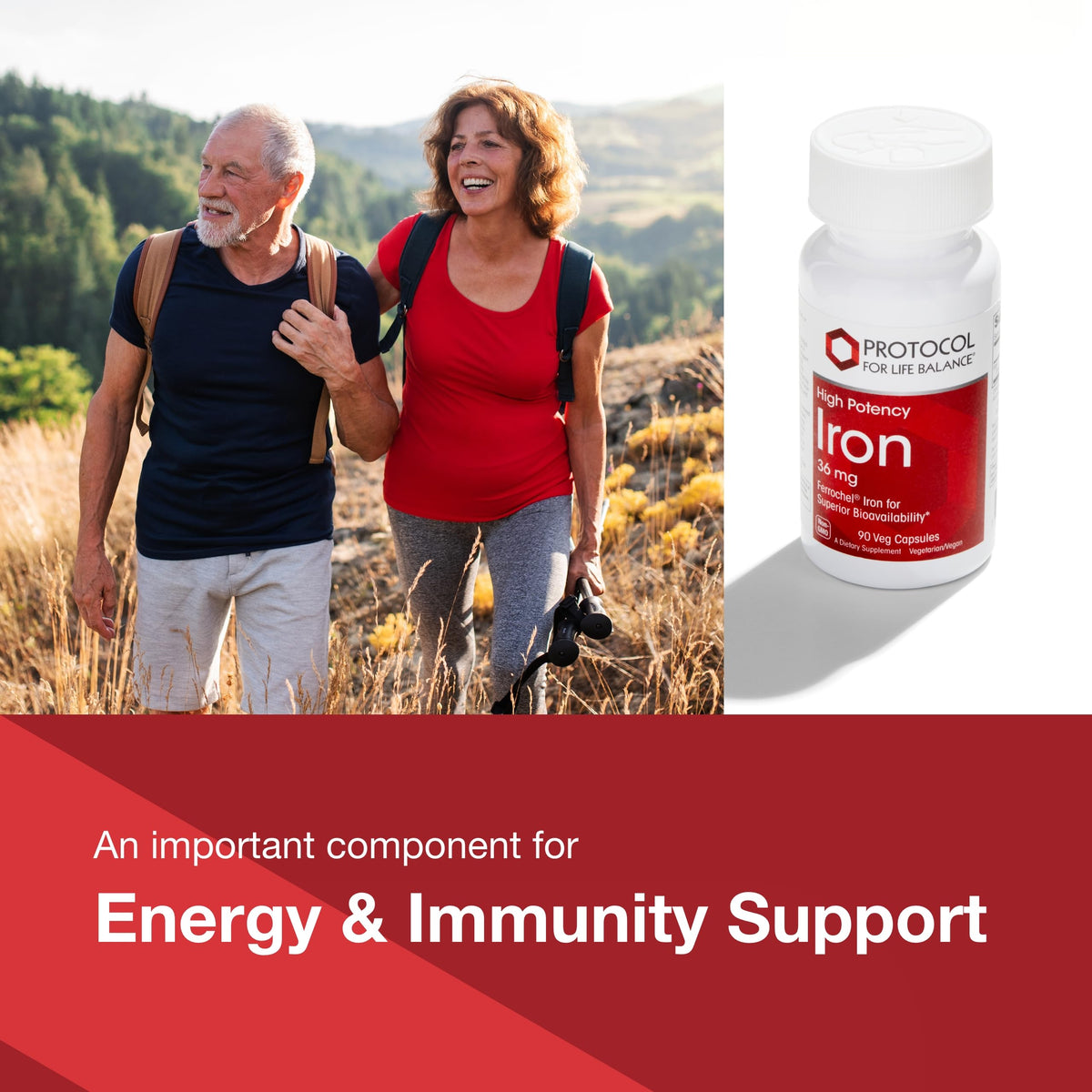 PROTOCOL FOR LIFE BALANCE Fer 36mg capsules végétales sur fond blanc
